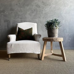 Mesa auxiliar de madera de olmo vintage #4C2