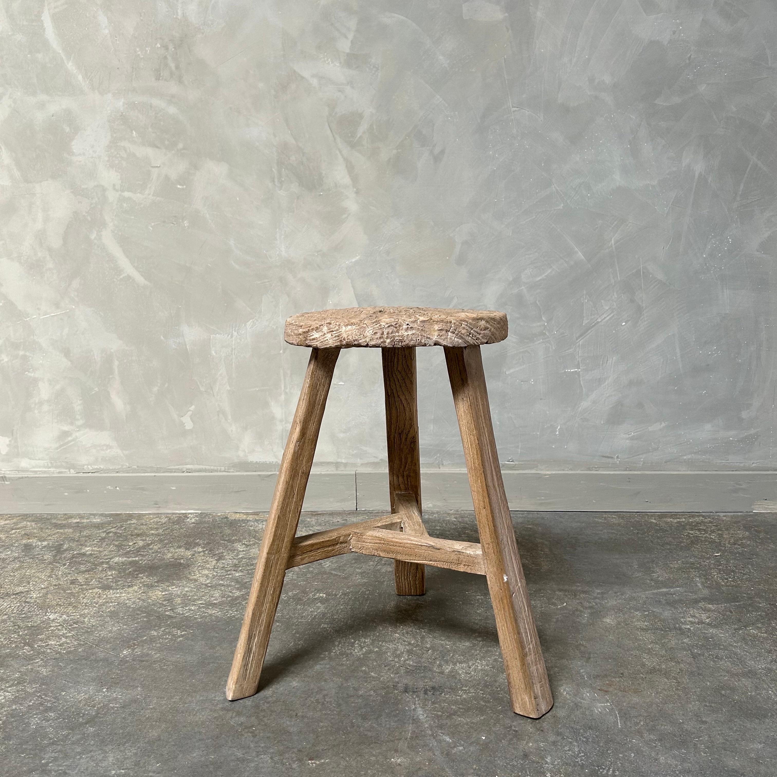 Vintage Ulme Holz Rad Hocker 1