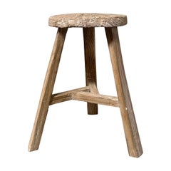 Vintage Ulme Holz Rad Hocker