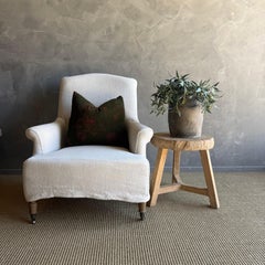Vintage Elm Wood Wheel Table in Natural Finish