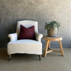 Vintage Elm Wood Wheel Table in Natural Finish