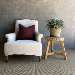 Vintage Elm Wood Wheel Table in Natural Finish