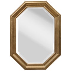 Vintage Elongated Octagonal Gold Wall Mirror
