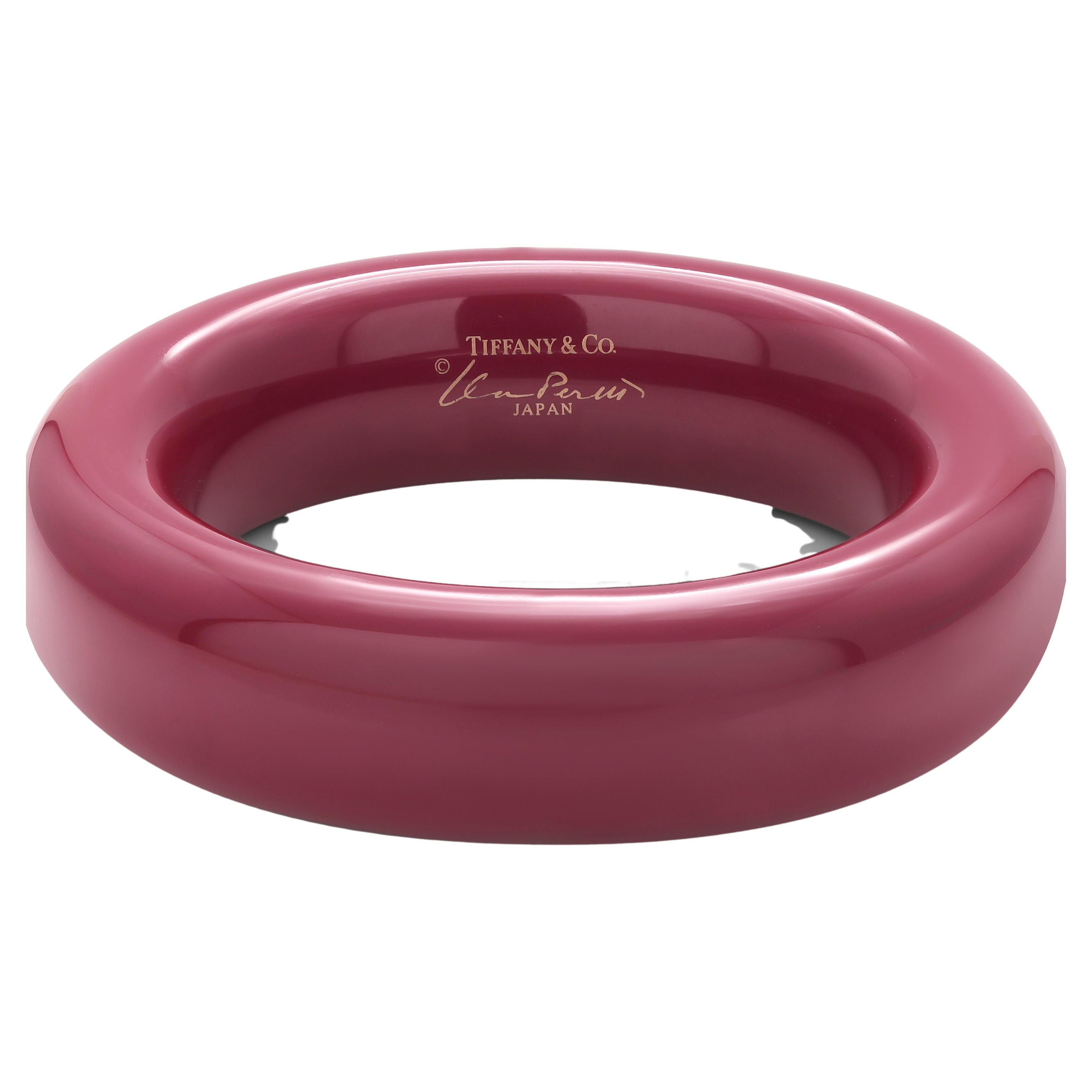 Elsa Peretti for Tiffany and Co Red Lacquer Bangle Bracelet