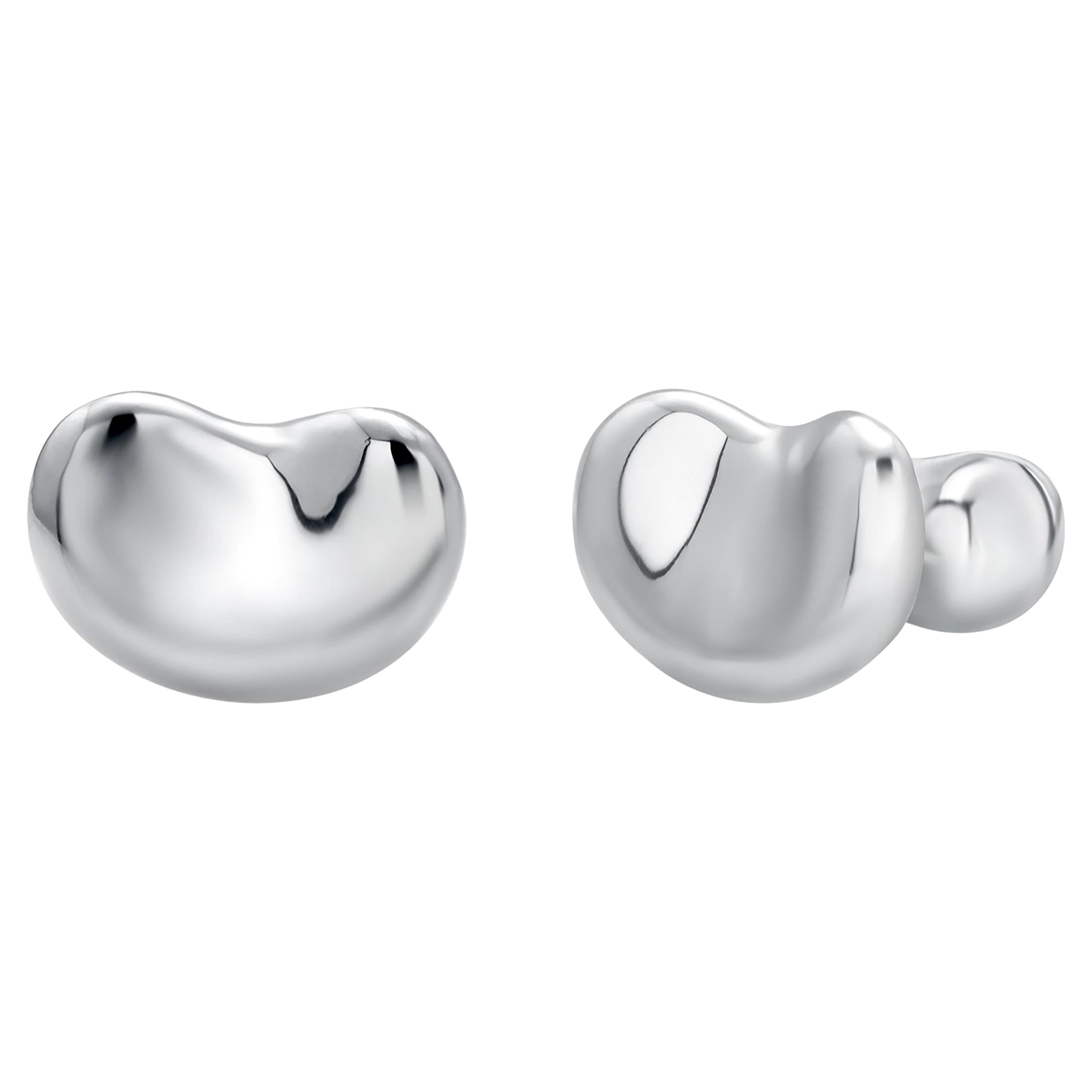 Elsa Peretti for Tiffany and Co Sterling Silver Bean Cufflinks 