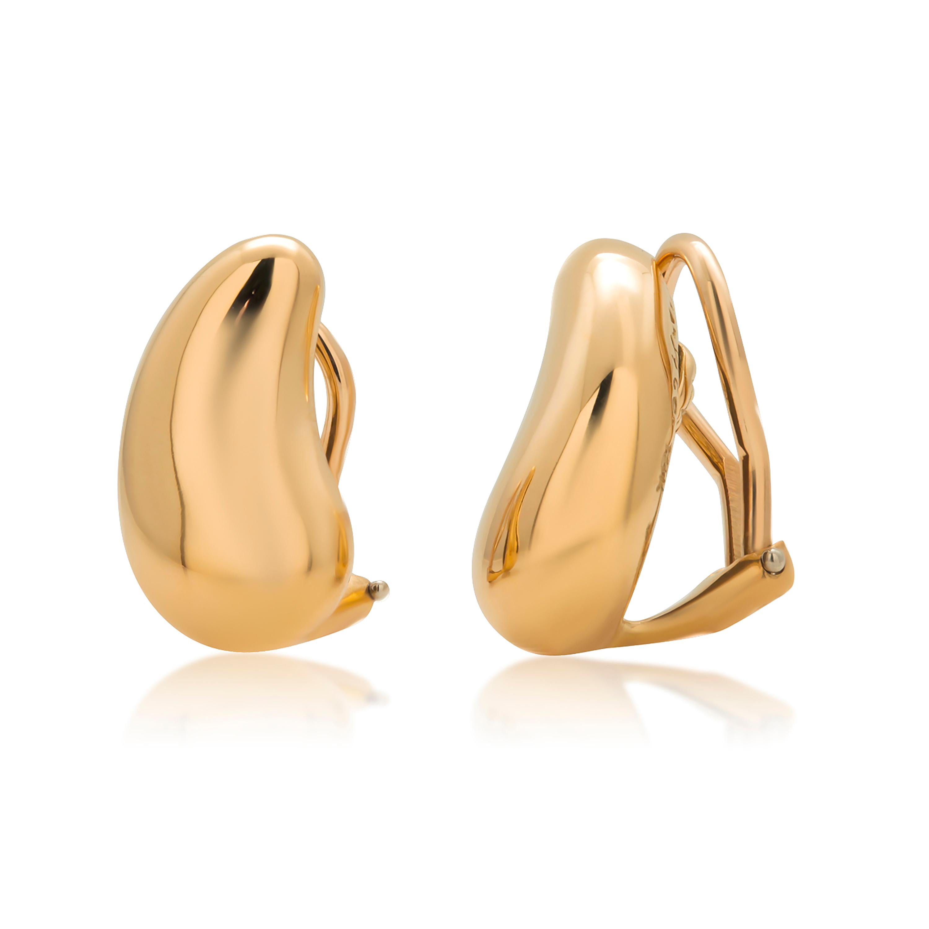 Women's or Men's Elsa Peretti for Tiffany and Co Yellow Gold Bean Clip On Earring
