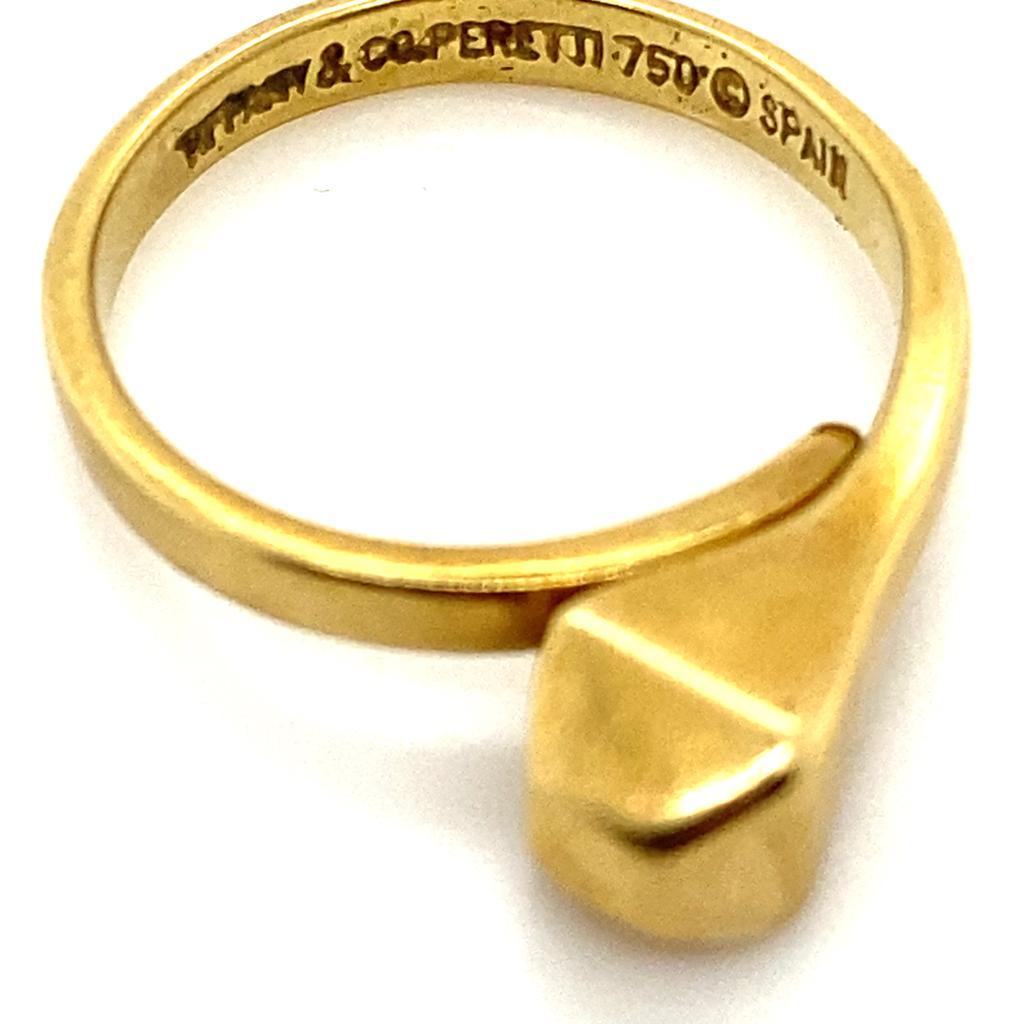 Retro Vintage Elsa Peretti for Tiffany & Co 18 Karat Yellow Gold Nail Ring For Sale