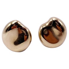 Pendientes vintage Elsa Peretti for Tiffany & Co. de oro amarillo de 18 quilates con forma de haba