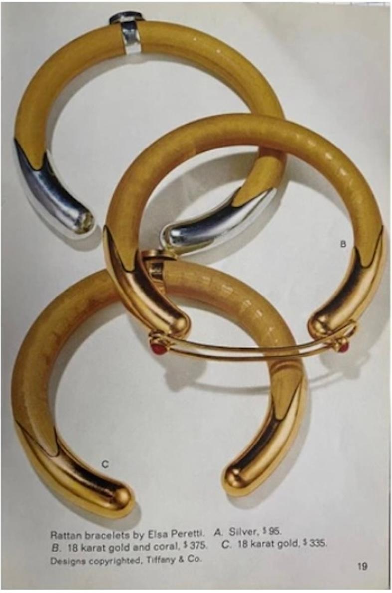 Vintage Elsa Peretti For Tiffany & Co. Bamboo 18k Gold Cuff Bracelet 6