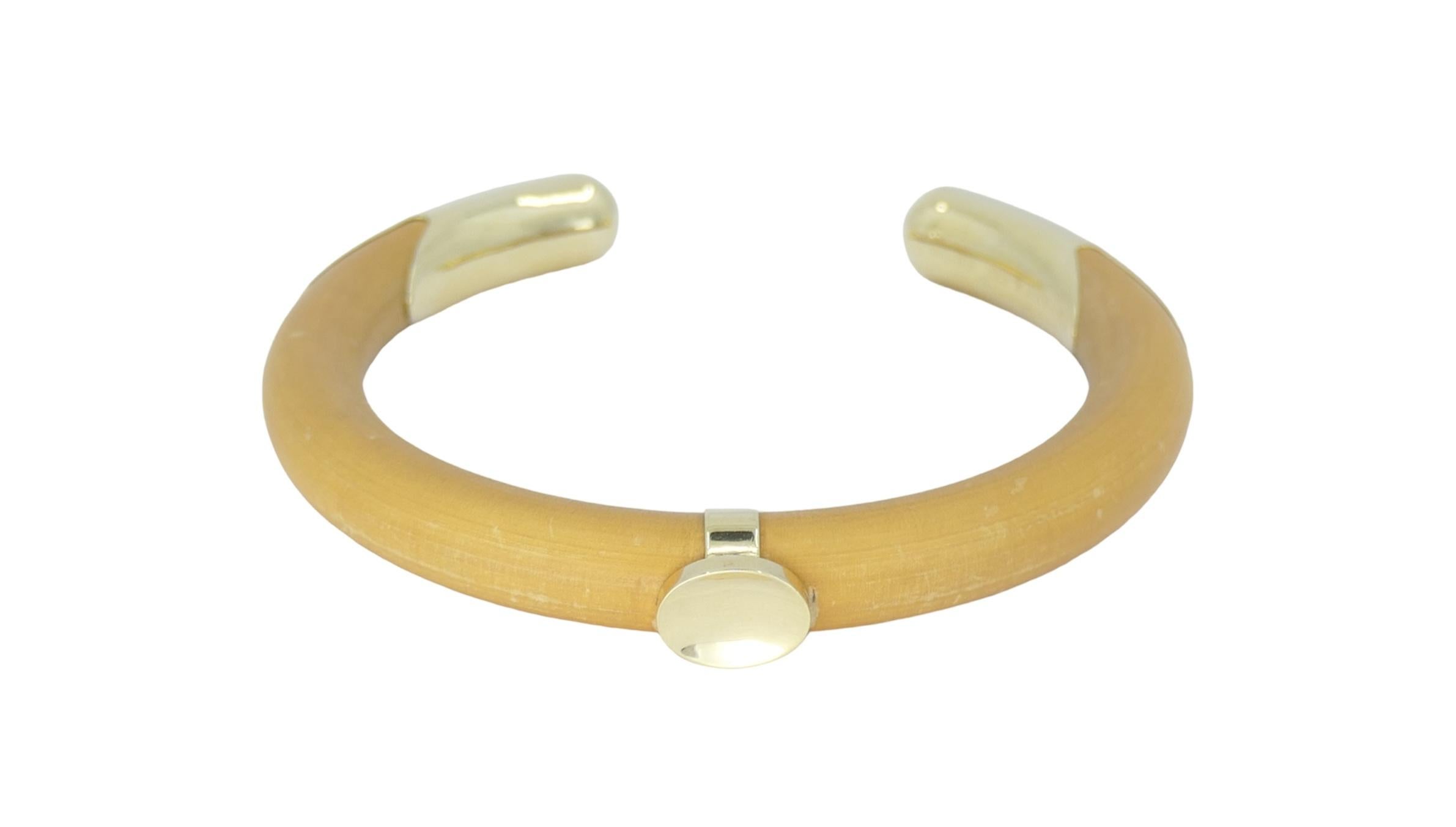 Vintage Elsa Peretti For Tiffany & Co. Bamboo 18k Gold Cuff Bracelet In Good Condition For Sale In Beverly Hills, CA