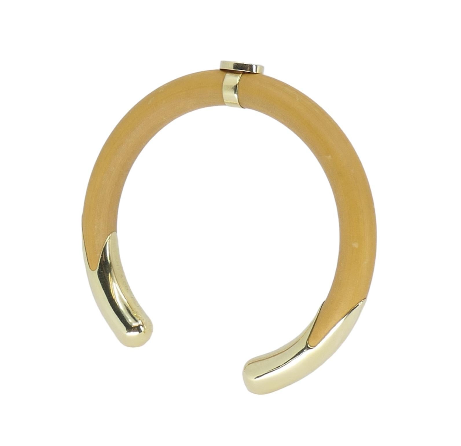 Women's Vintage Elsa Peretti For Tiffany & Co. Bamboo 18k Gold Cuff Bracelet For Sale