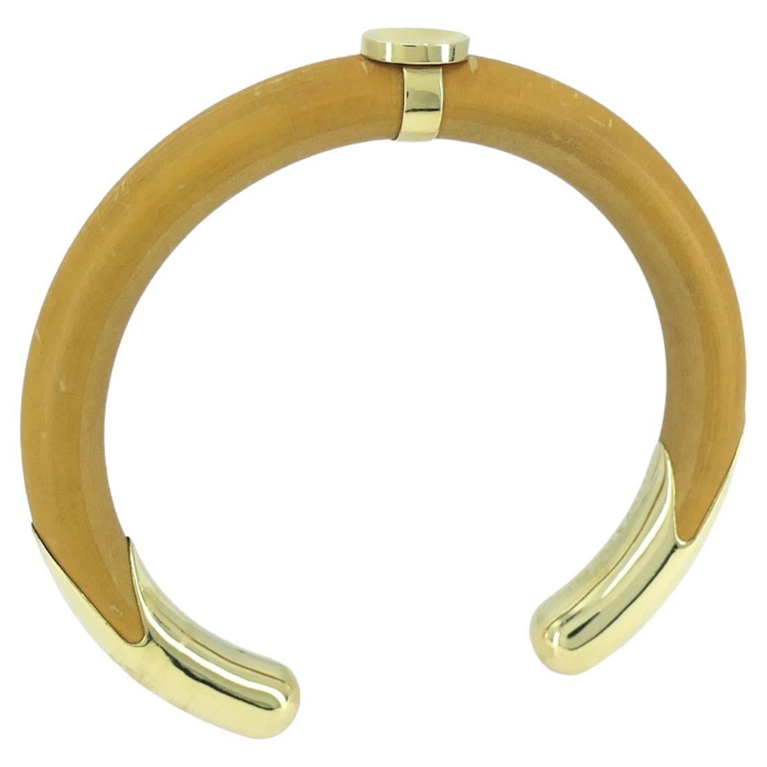 Vintage Elsa Peretti For Tiffany & Co. Bamboo 18k Gold Cuff Bracelet