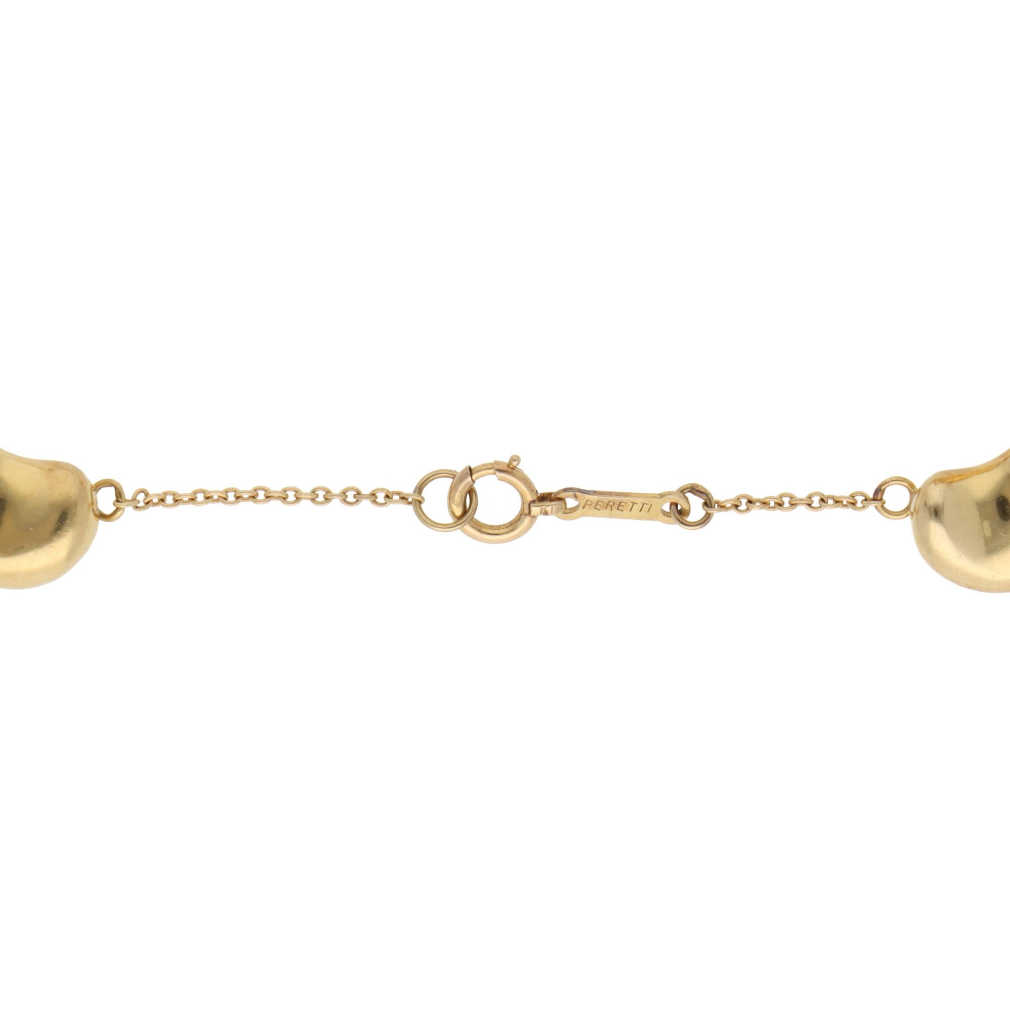 Vintage Elsa Peretti for Tiffany & Co. Bean Chain Bracelet in Yellow Gold In Good Condition In London, GB