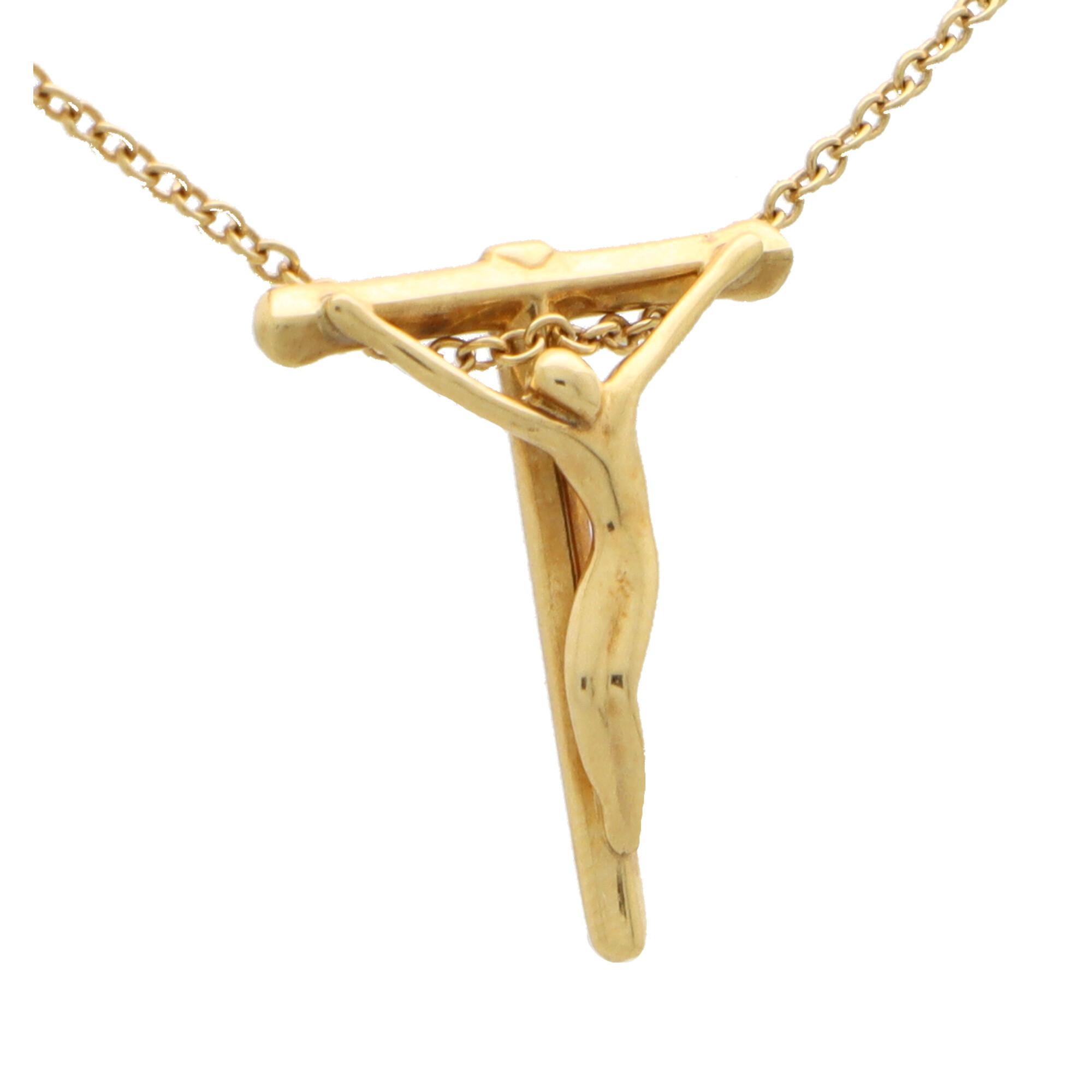 Modern Vintage Elsa Peretti for Tiffany & Co. Crucifix Necklace in 18k Yellow Gold