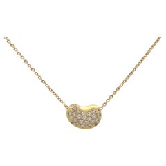  Vintage Elsa Peretti for Tiffany & Co. Diamond Bean Necklace in Yellow Gold