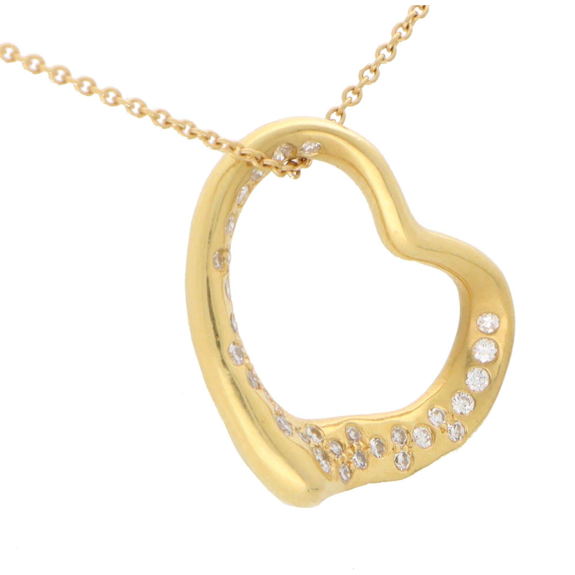Modern Vintage Elsa Peretti for Tiffany & Co. Diamond Heart Necklace For Sale
