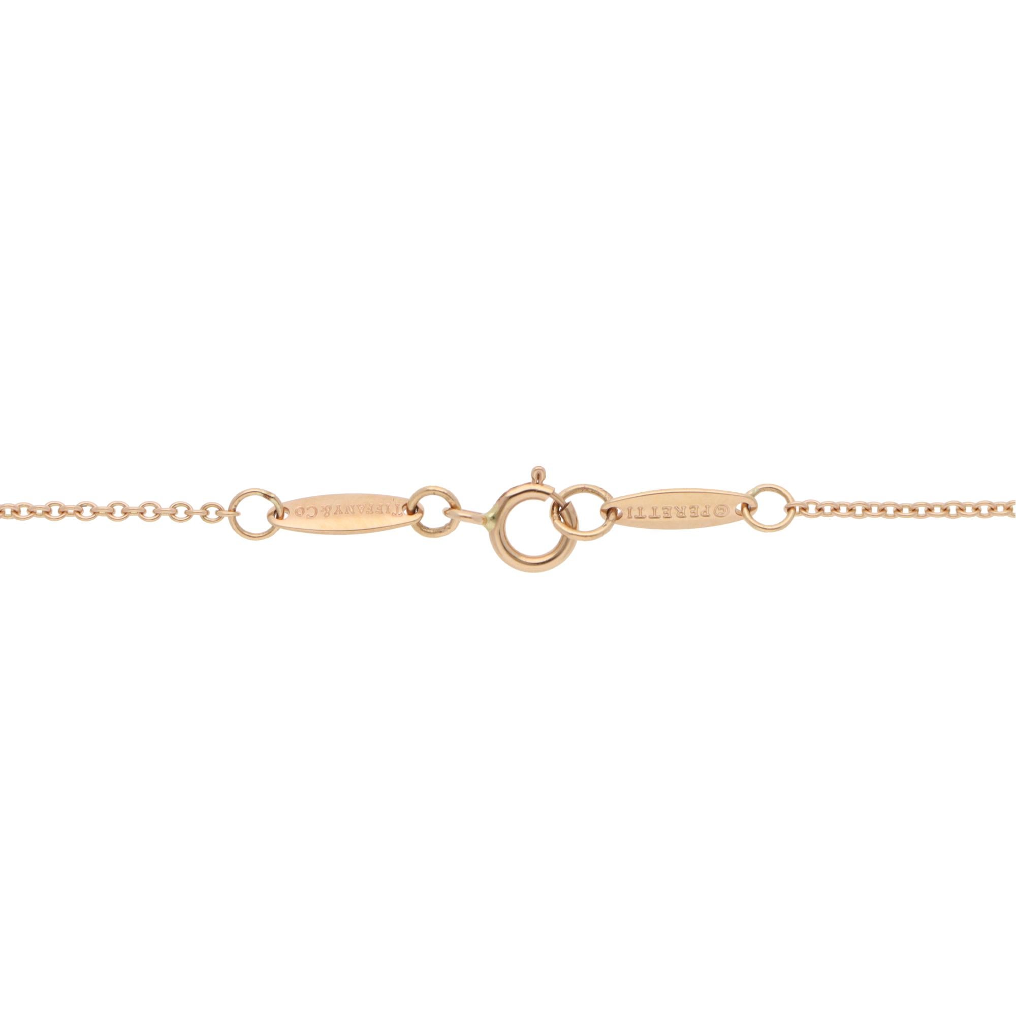 Modern Vintage Elsa Peretti for Tiffany & Co. Diamond Necklace in Rose Gold For Sale