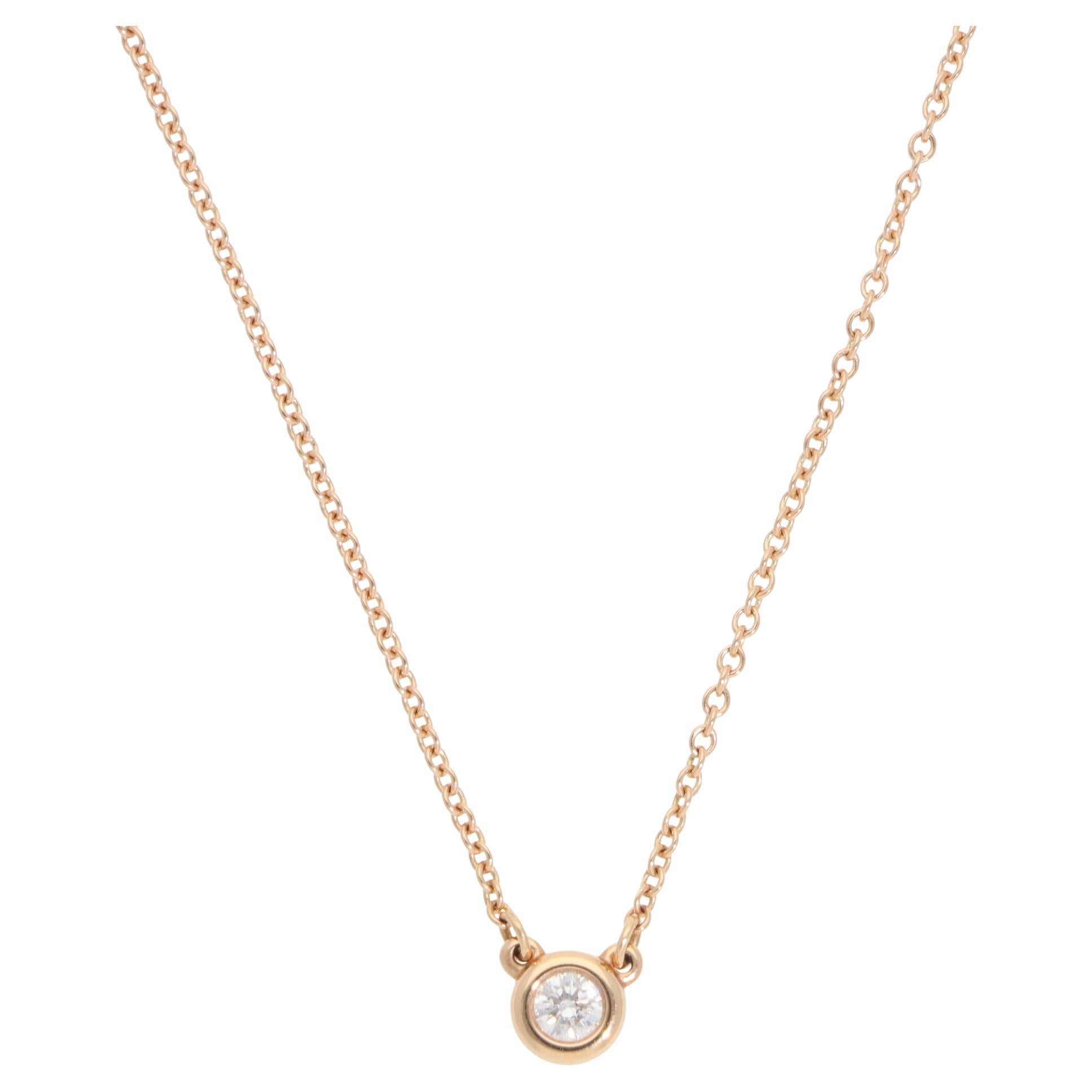Vintage Elsa Peretti for Tiffany & Co. Diamond Necklace in Rose Gold
