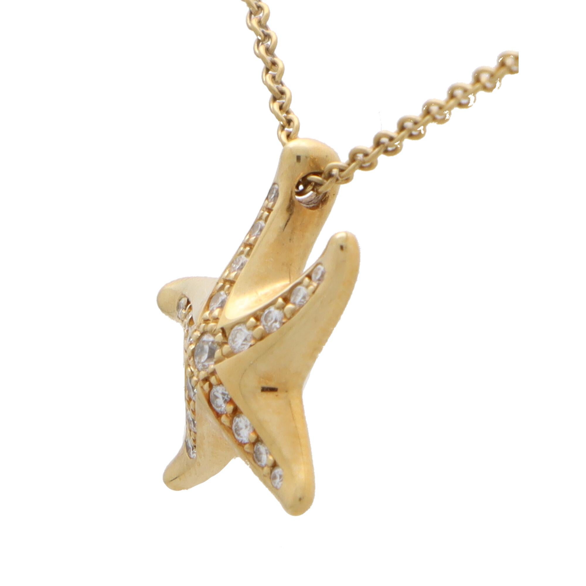 tiffany starfish necklace gold