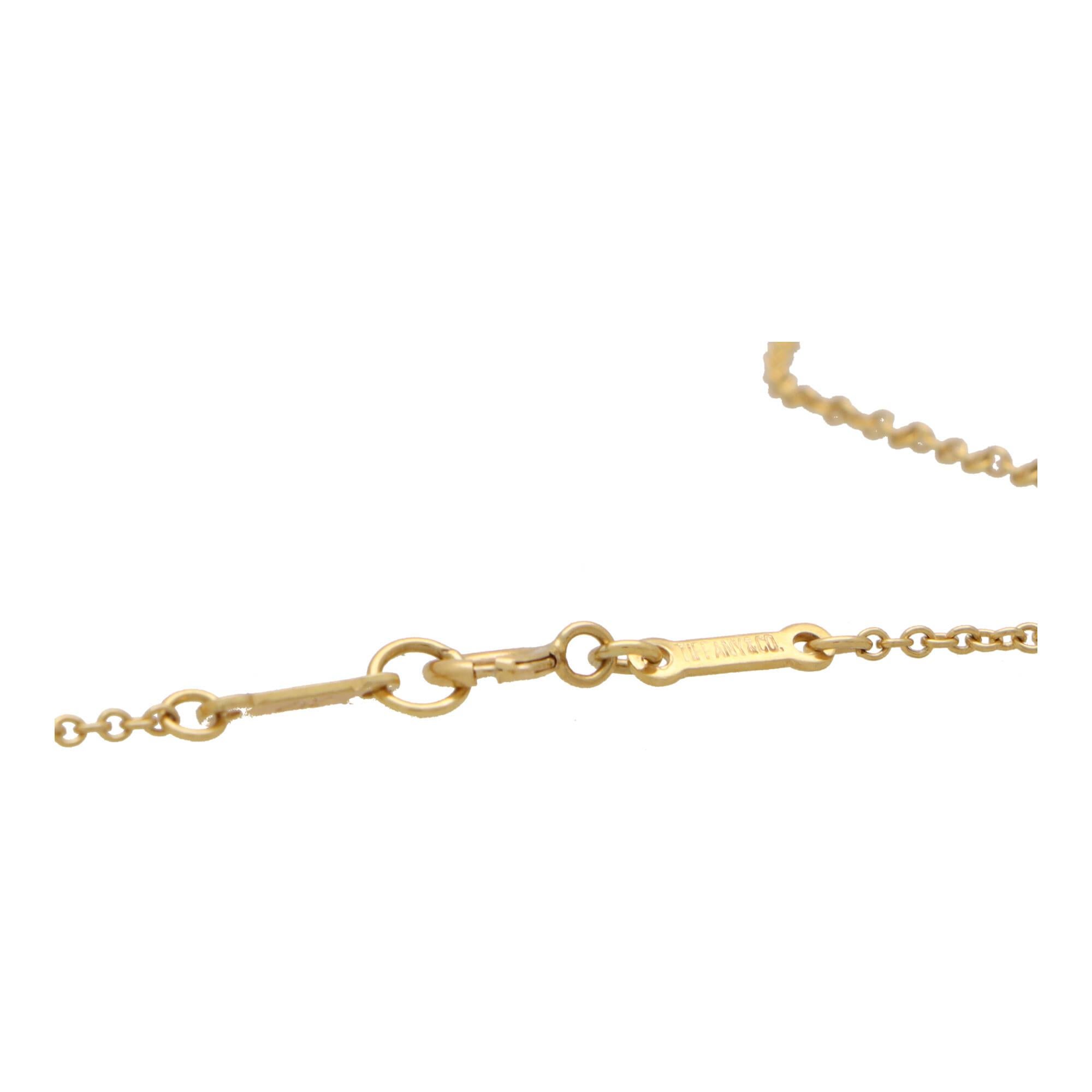 Vintage Elsa Peretti für Tiffany & Co. Offene Herz-Diamant-Halskette aus Gold (Moderne) im Angebot