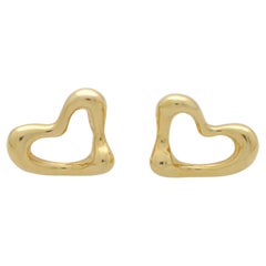 Vintage Elsa Peretti for Tiffany & Co. Open Heart Earrings in 18k Yellow Gold