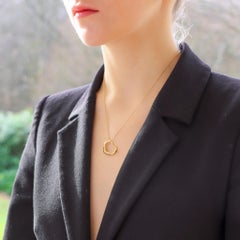 Vintage Elsa Peretti for Tiffany & Co. Open Heart Pendant Set in 18k Yellow Gold