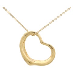 Elsa Peretti pour Tiffany & Co. Pendentif en forme de cœur ouvert serti d'or jaune 18 carats