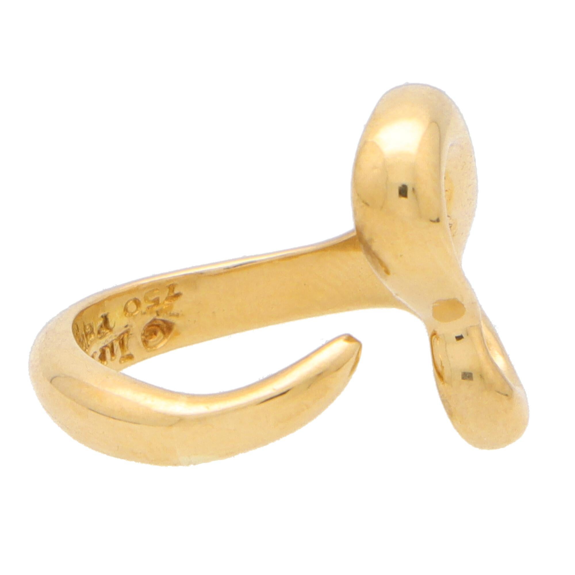 Retro Vintage Elsa Peretti for Tiffany & Co. Open Heart Ring Set in 18k Yellow Gold For Sale