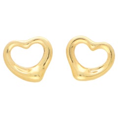 Elsa Peretti pour Tiffany & Co. Clous d'oreilles cœur ouvert en or 18 carats