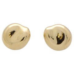 Vintage Elsa Peretti for Tiffany & Co. Rounded Bean Earrings in 18k Yellow Gold