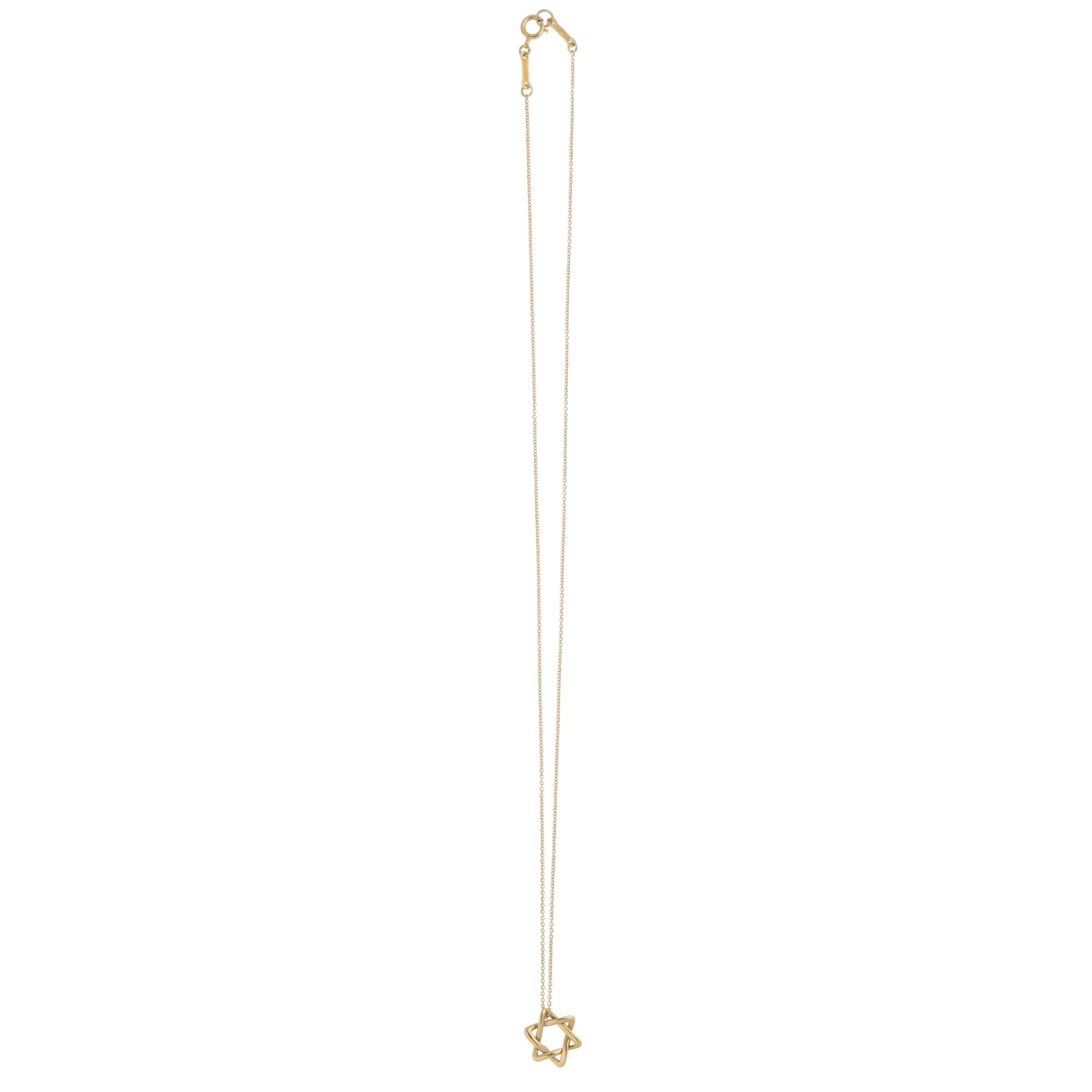Modern Vintage Elsa Peretti for Tiffany & Co. Star of David Necklace in Yellow Gold