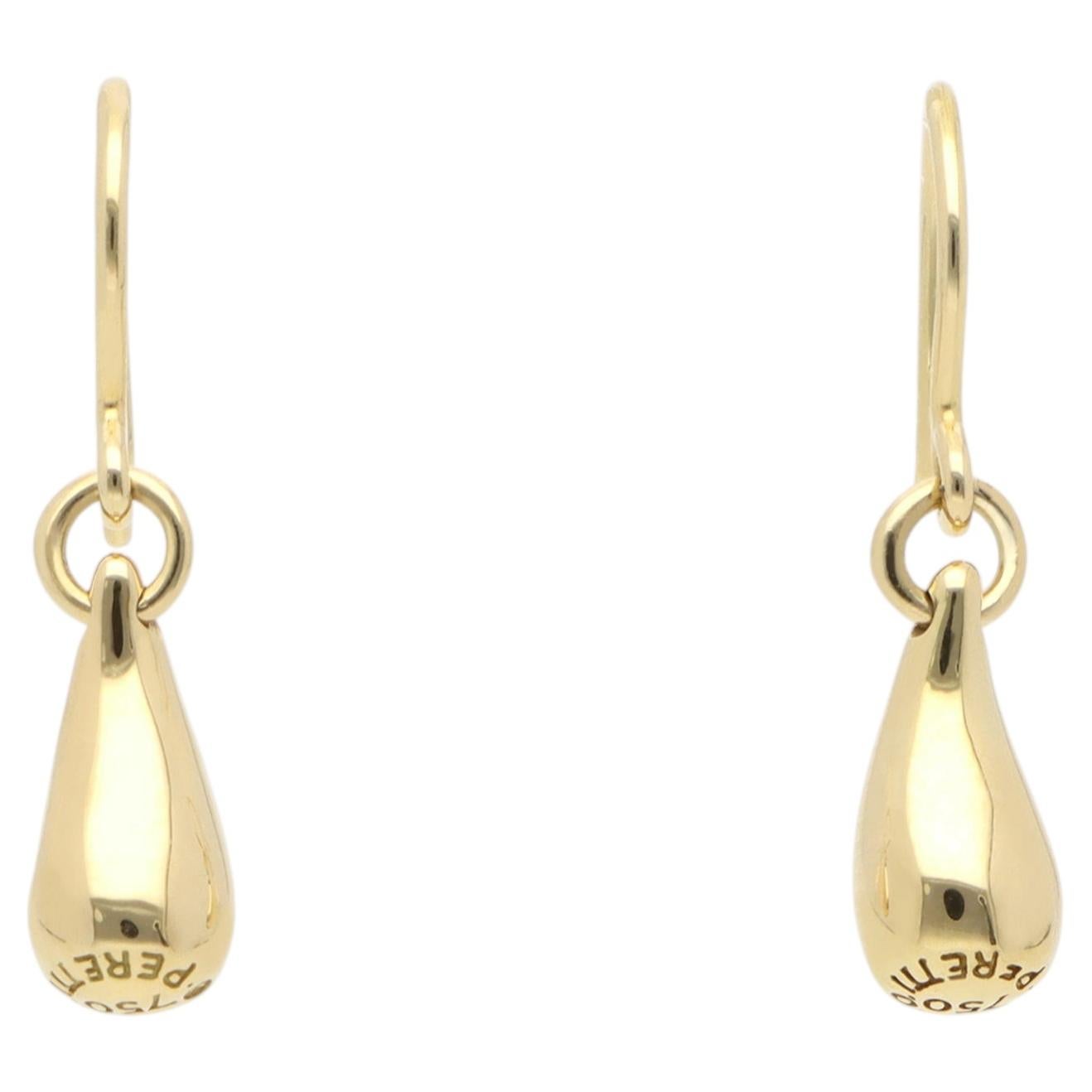 Vintage Elsa Peretti for Tiffany & Co. Pendientes de gota en oro amarillo