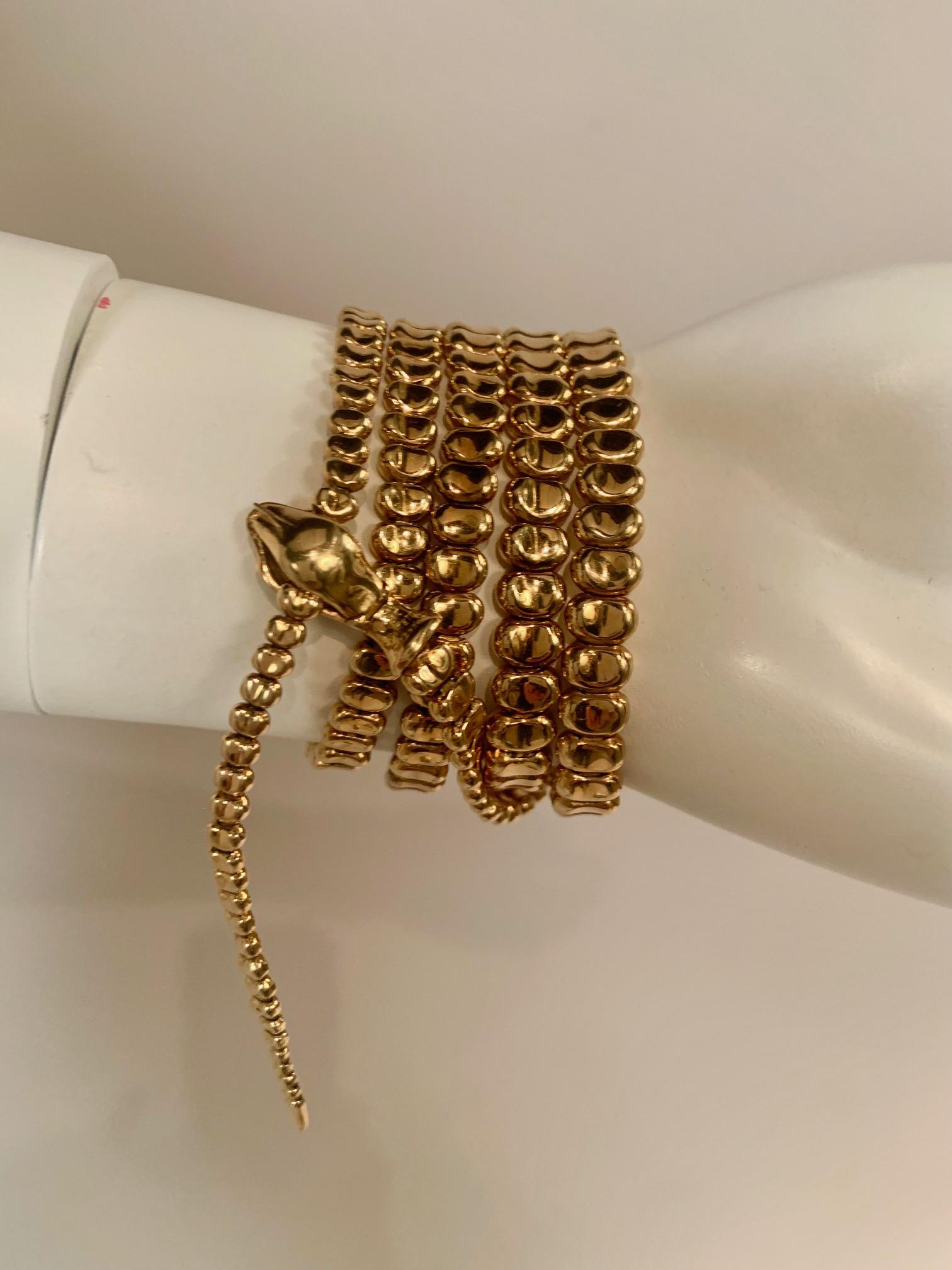 Vintage Elsa Peretti Gold Snake Belt, Necklace or Bracelet 36 inches long 4