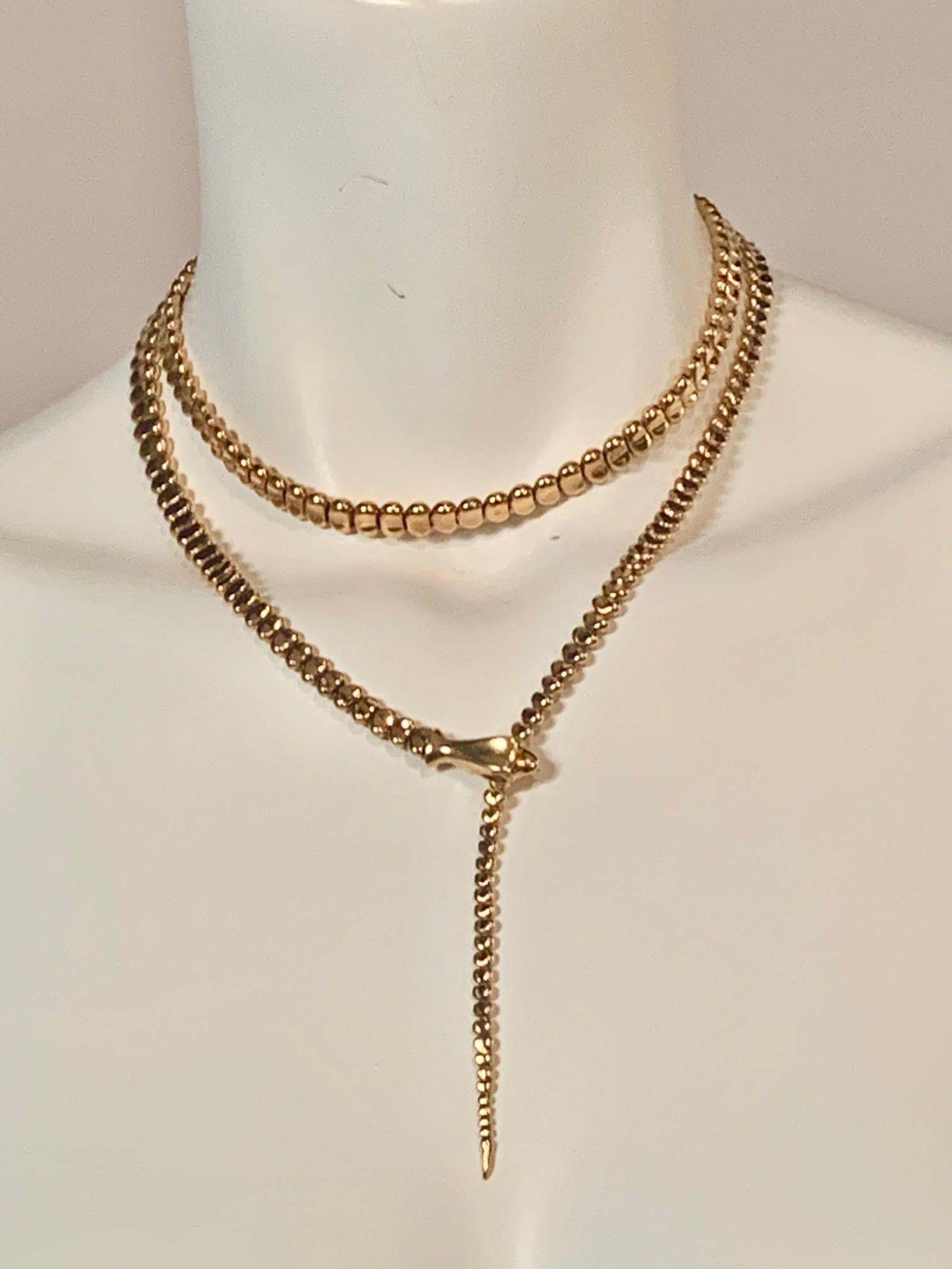 Artist Vintage Elsa Peretti Gold Snake Belt, Necklace or Bracelet 36 inches long