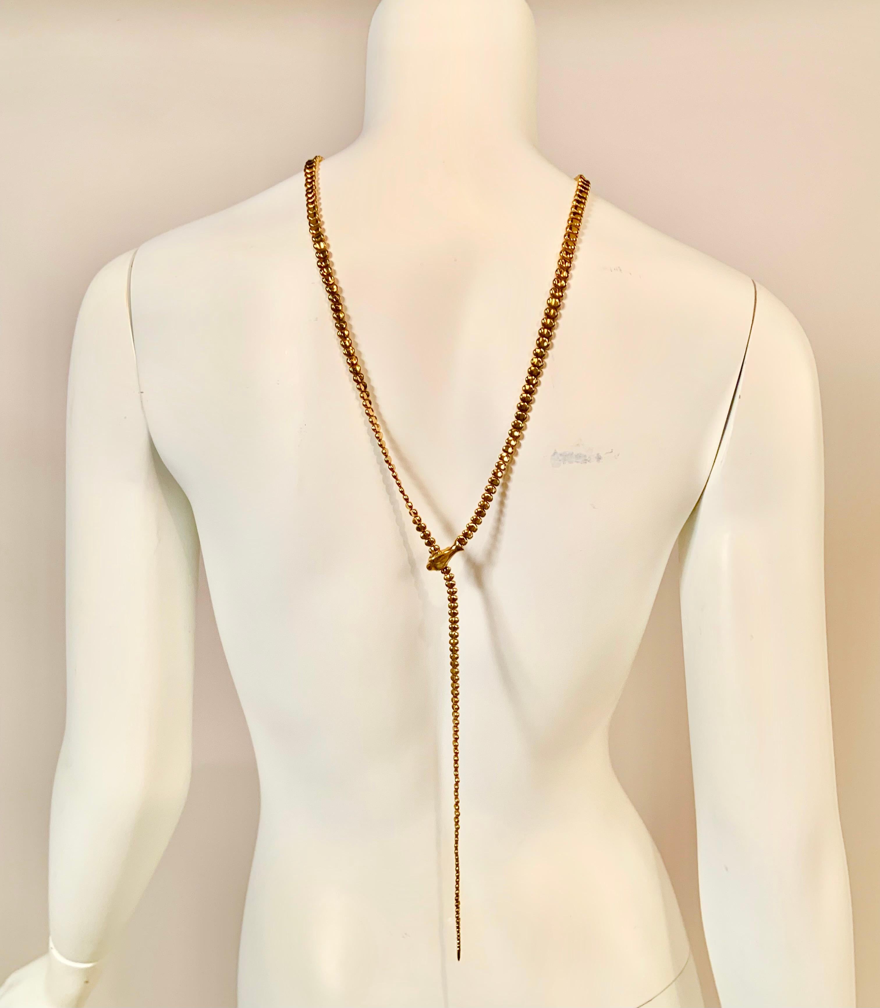 Vintage Elsa Peretti Gold Snake Belt, Necklace or Bracelet 36 inches long 2