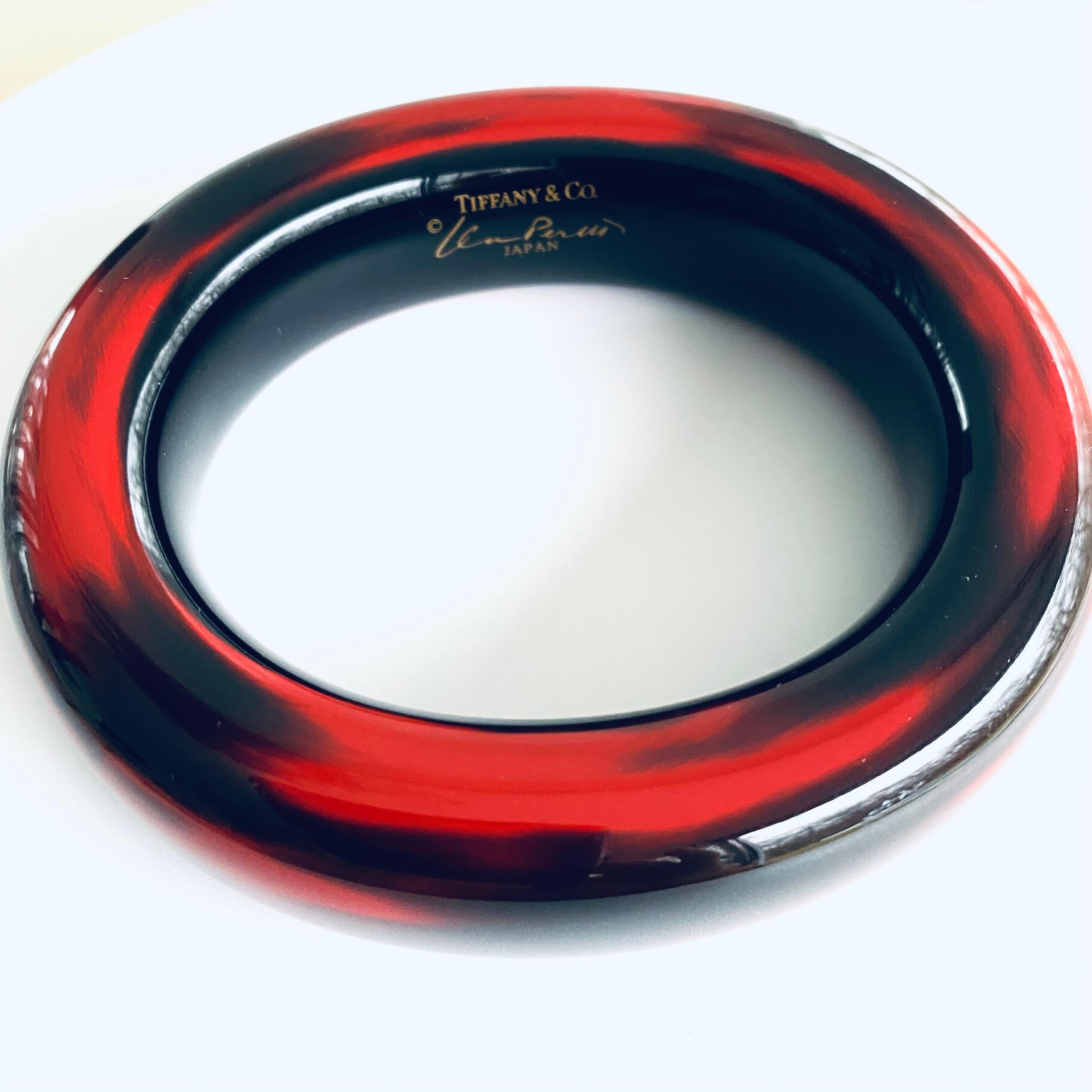 Vintage Elsa Peretti Japanese Hardwood Lacquer Bracelet Designed for Tiffany Co In Good Condition In New York, NY