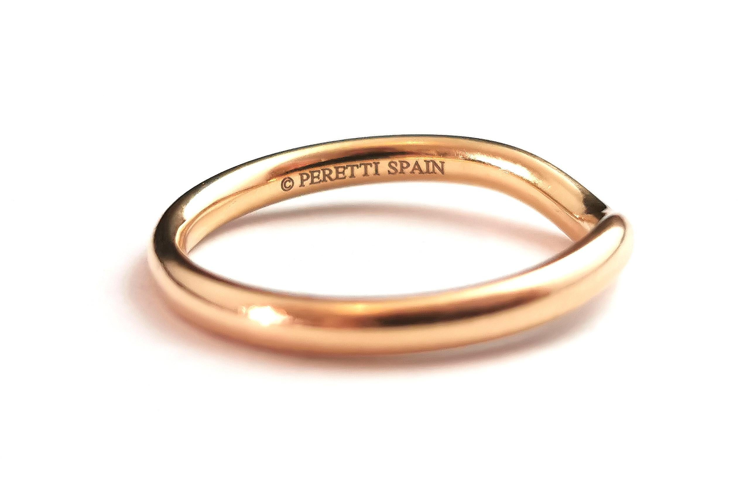 Women's Vintage Elsa Peretti Tiffany 18k Yellow Gold Wedding Band Ring, Diamond