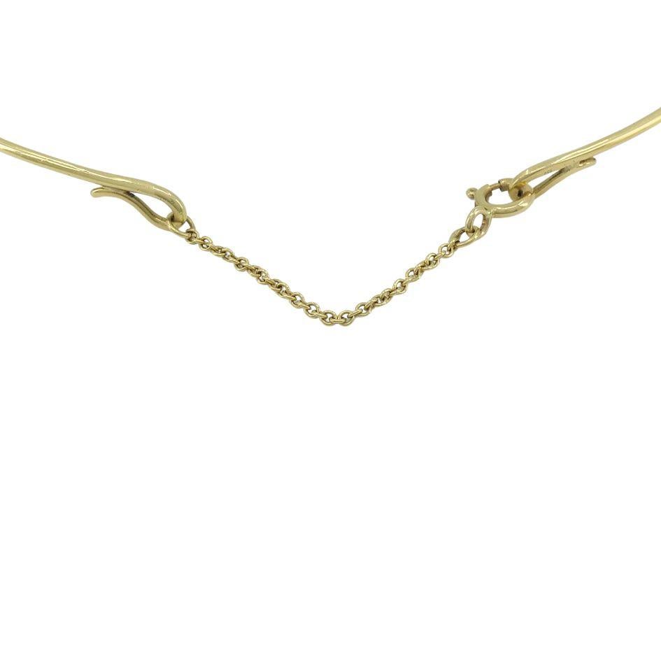 Vintage Elsa Peretti Tiffany & Co. 18k Gold Bean Wire Necklace For Sale 6