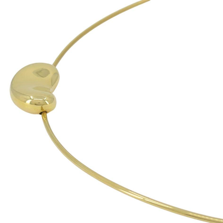 Vintage Elsa Peretti Tiffany & Co. 18k Gold Bean Wire Necklace For Sale 3