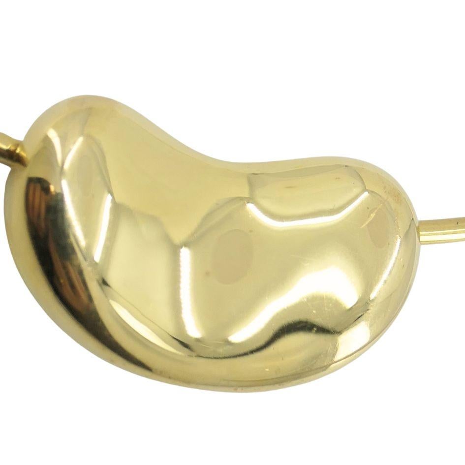 Vintage Elsa Peretti Tiffany & Co. 18k Gold Bean Wire Necklace For Sale 4
