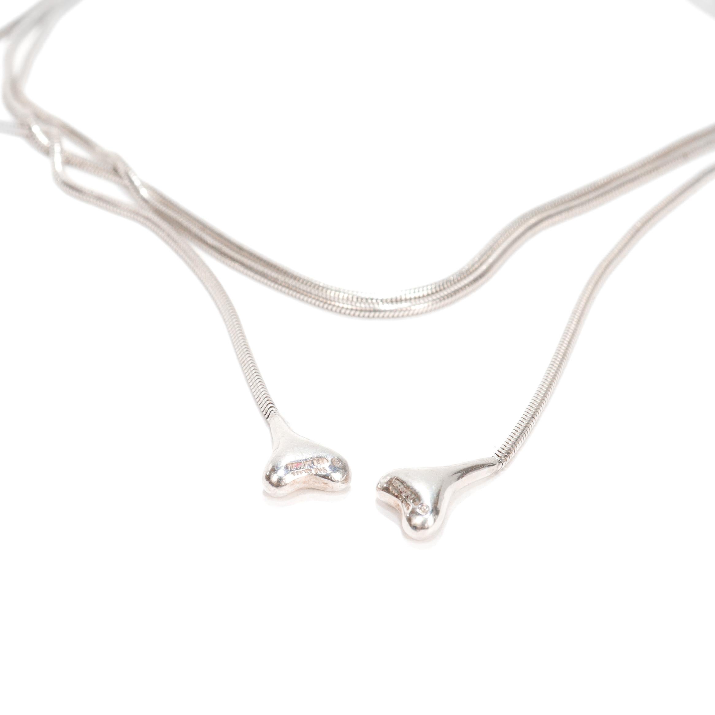 Vintage Elsa Peretti Tiffany & Co Sterling Silver Bone 50-Inch Lariat Necklace For Sale 3