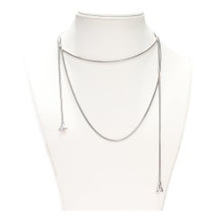Collar tipo lazo vintage Elsa Peretti Tiffany & Co de plata de ley y hueso de 50 pulgadas