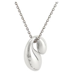Vintage Elsa Peretti Tiffany & Co. Sterling Silver Double Tear Drop Necklace