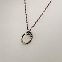 Vintage Elsa Peretti Tiffany & Co. Sterling Silver Letter "O" Pendant Necklace