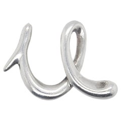 Vintage Elsa Peretti Tiffany & Co. Sterling Silver Letter U Pendant Necklace