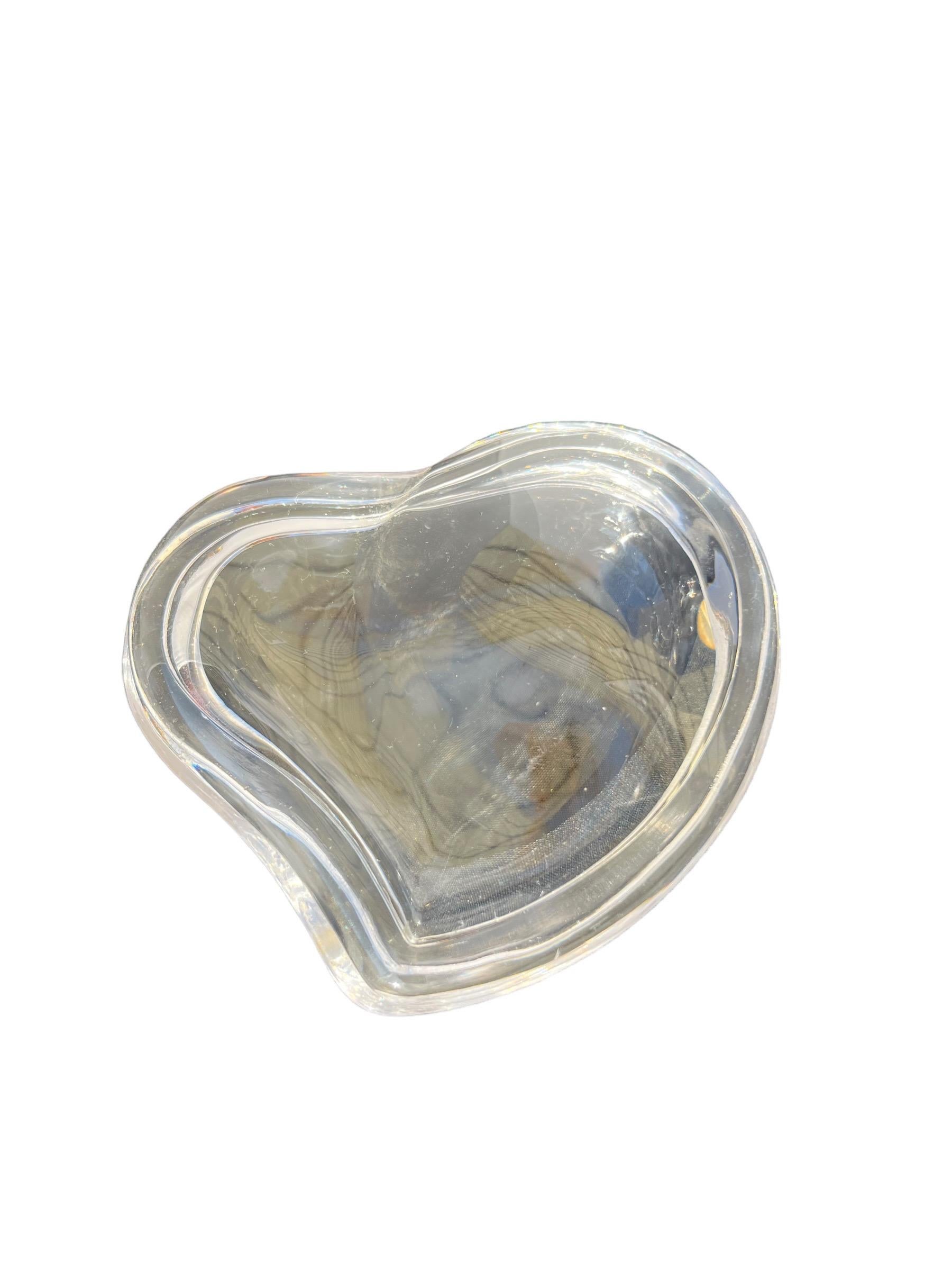 Vintage Elsa Peretti Tiffany Heart Shaped Crystal Box / Jewelry Holder 7