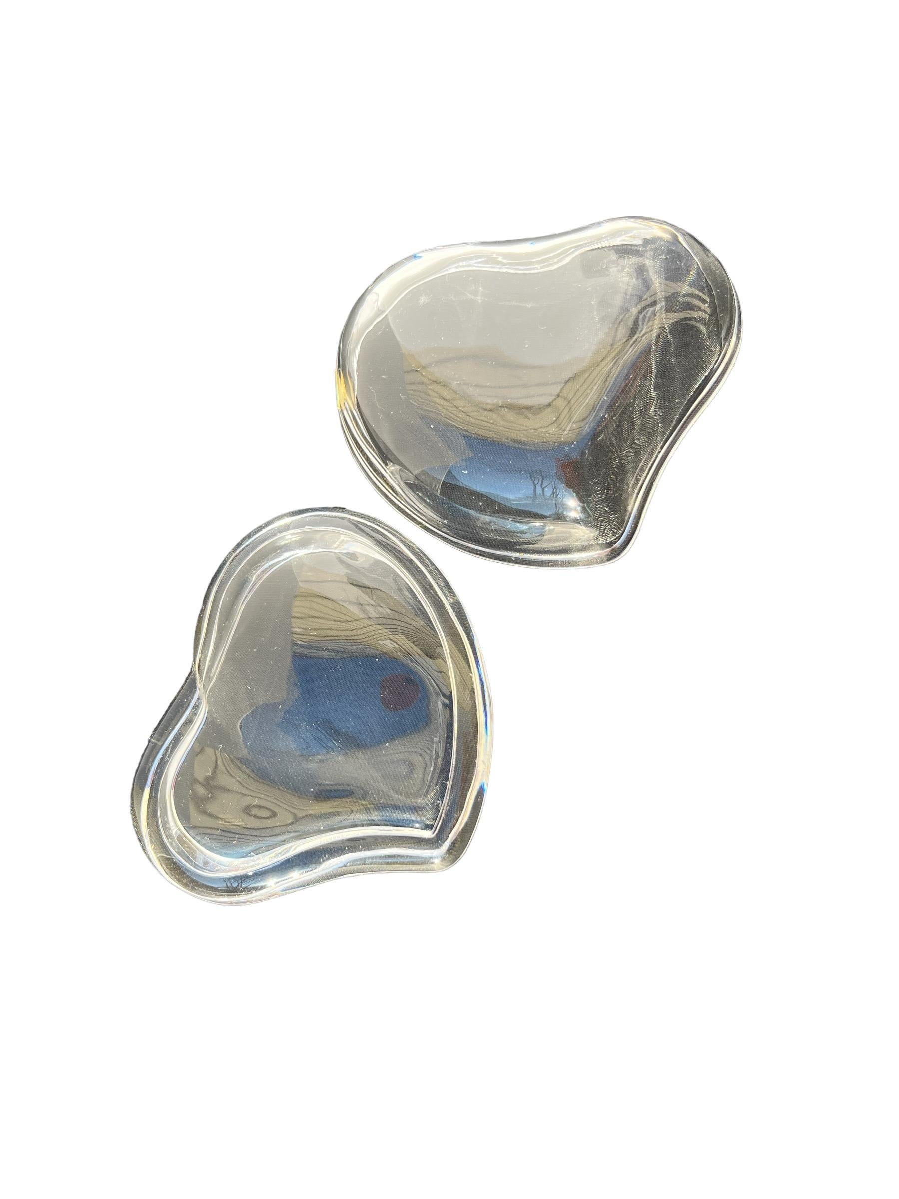 Vintage Elsa Peretti Tiffany Heart Shaped Crystal Box / Jewelry Holder In Good Condition In Greenport, NY