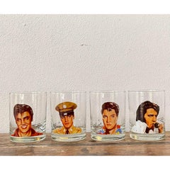 Vintage Elvis Movie Characters Lowball Glasses - Set of 4