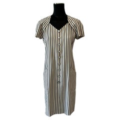 Vintage Emanuel Ungaro Schwarz-Weiß gestreiftes Kleid