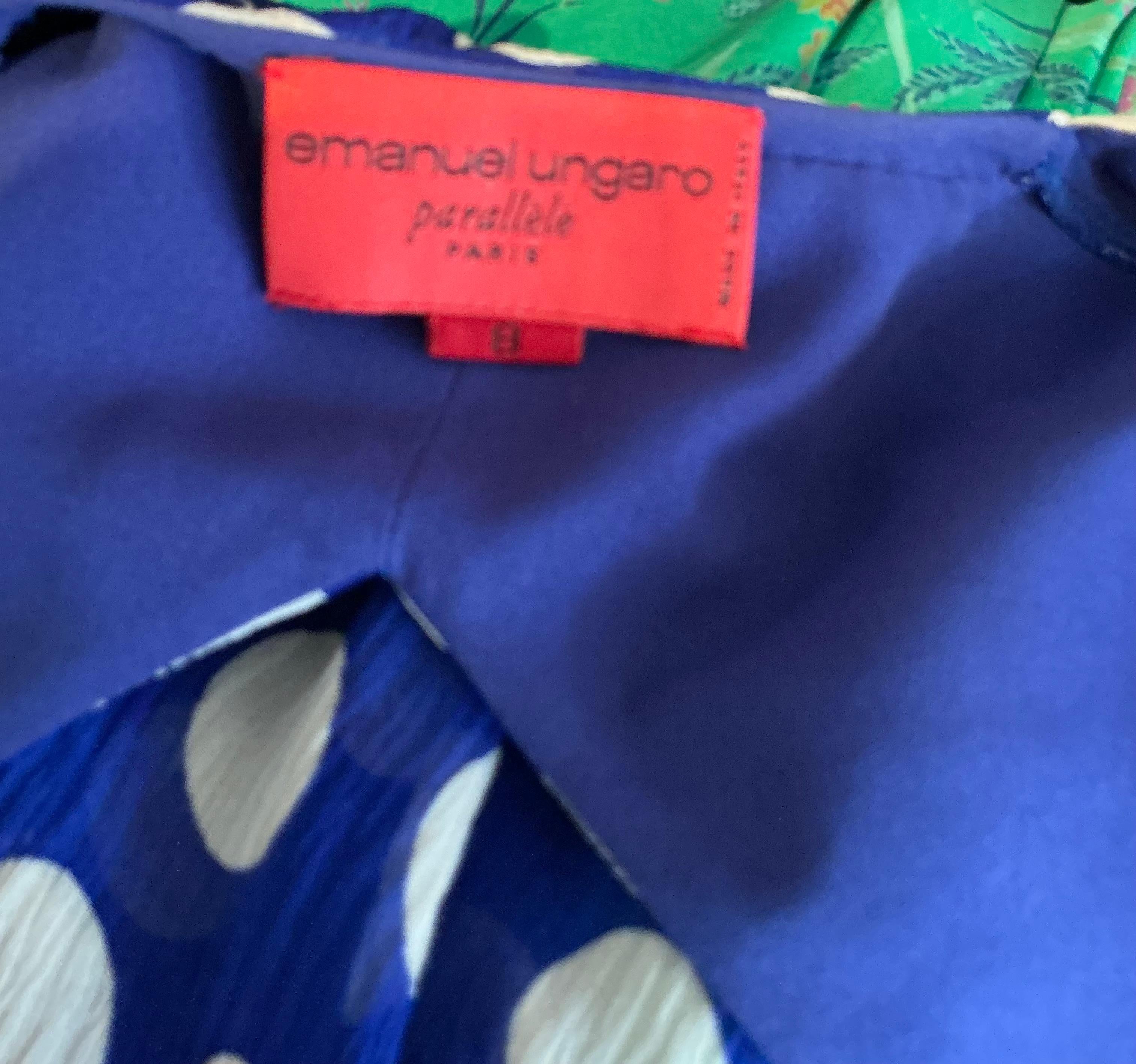 Vintage Emanuel Ungaro Blau-Weißes Polka Dot Kleid im Angebot 4